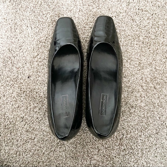 90’s black snakeskin heels - Picture 3 of 5